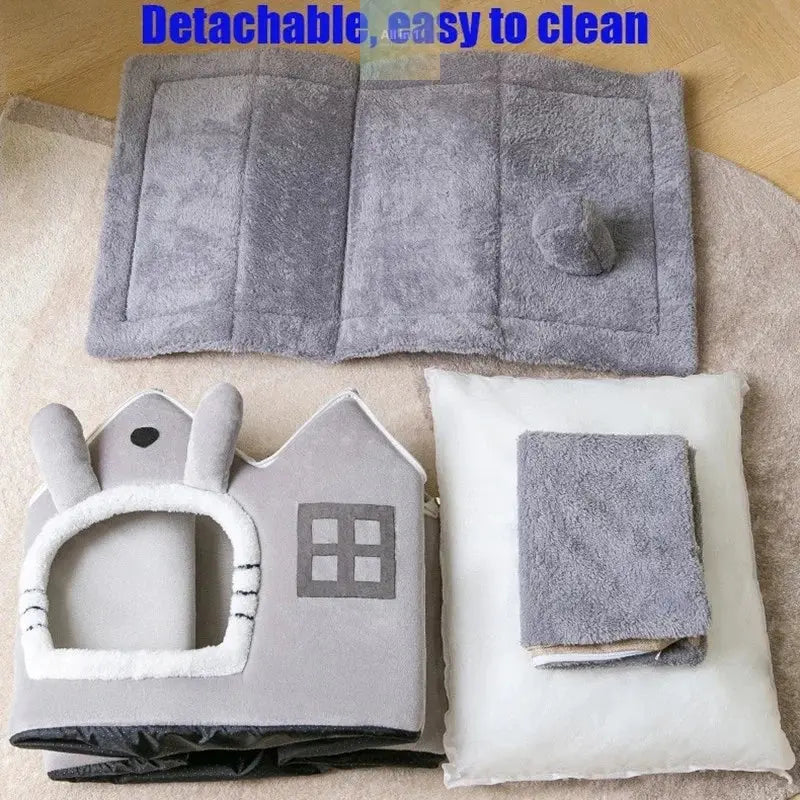 Pet House Removable Roof Plush Yellow Pandora