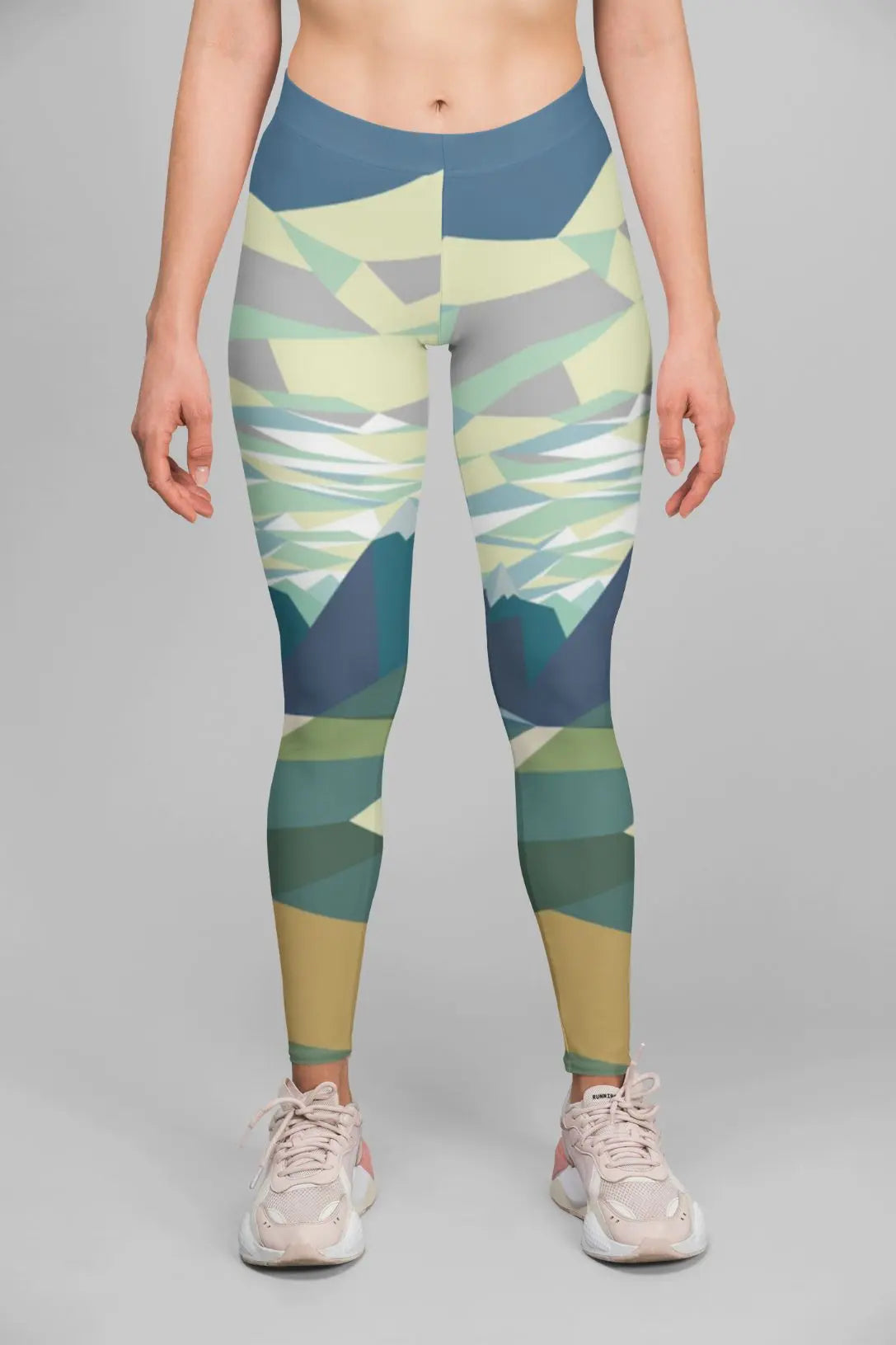 Alpine Scenery print high-waist performance leggings for women - breathable compression activewear - ALL IN 1 WORLD