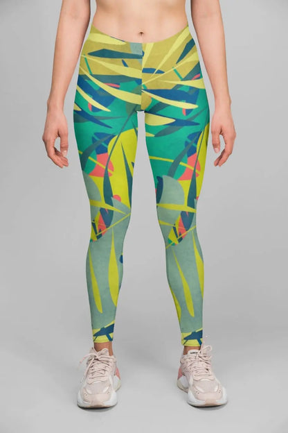Eden in Scene print high-waist performance leggings for women - compression workout activewear - ALL IN 1 WORLD