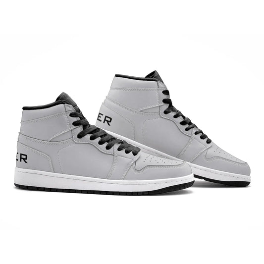VIPER Style 55TO light grey high-top hip hop sneakers - rubber outsole basketball-style trainers - ALL IN 1 WORLD