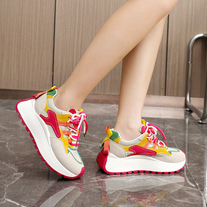 Women's chunky dad sneaker, red colourway