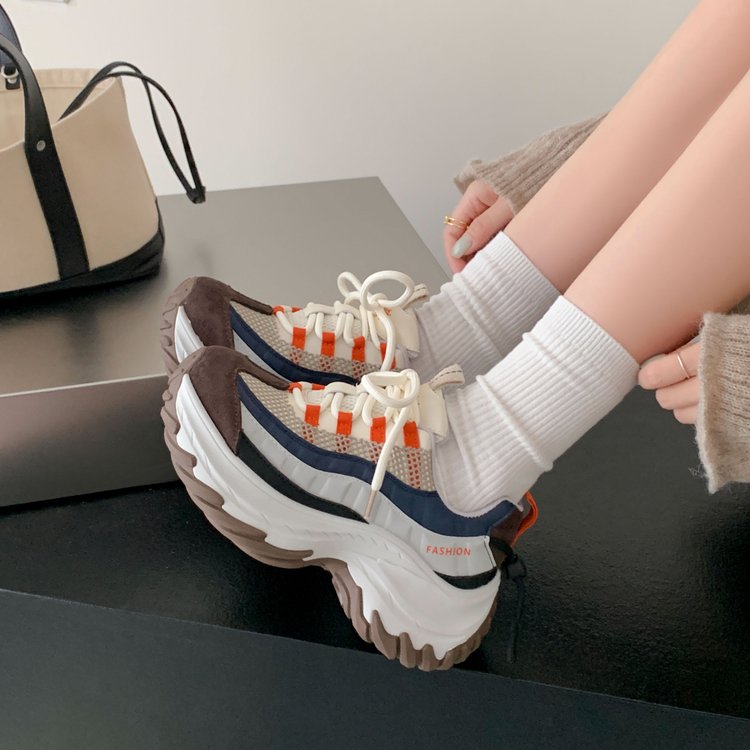 Women's platform color-block dad sneakers, image 2