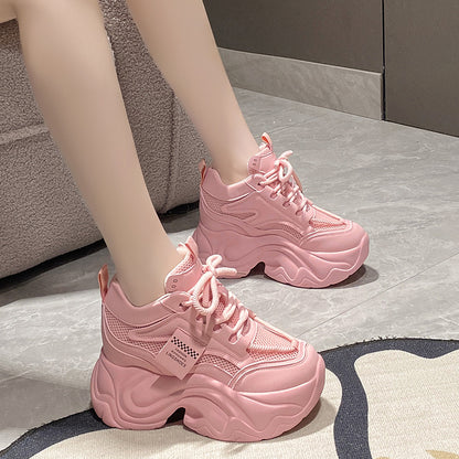 Women's platform lace-up sneaker, main view