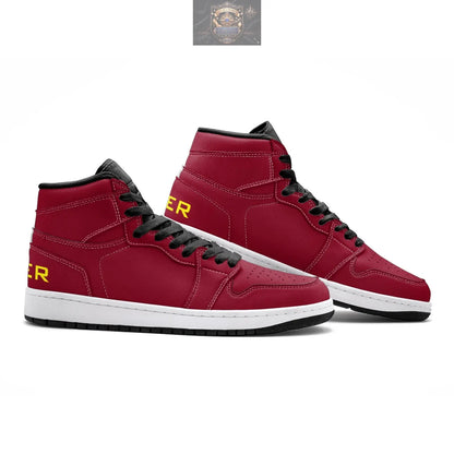 VIPER Style 55TO burgundy high-top hip hop sneakers - rubber outsole basketball-style trainers - ALL IN 1 WORLD