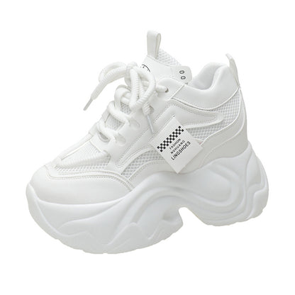 Women's platform lace-up sneaker, top view
