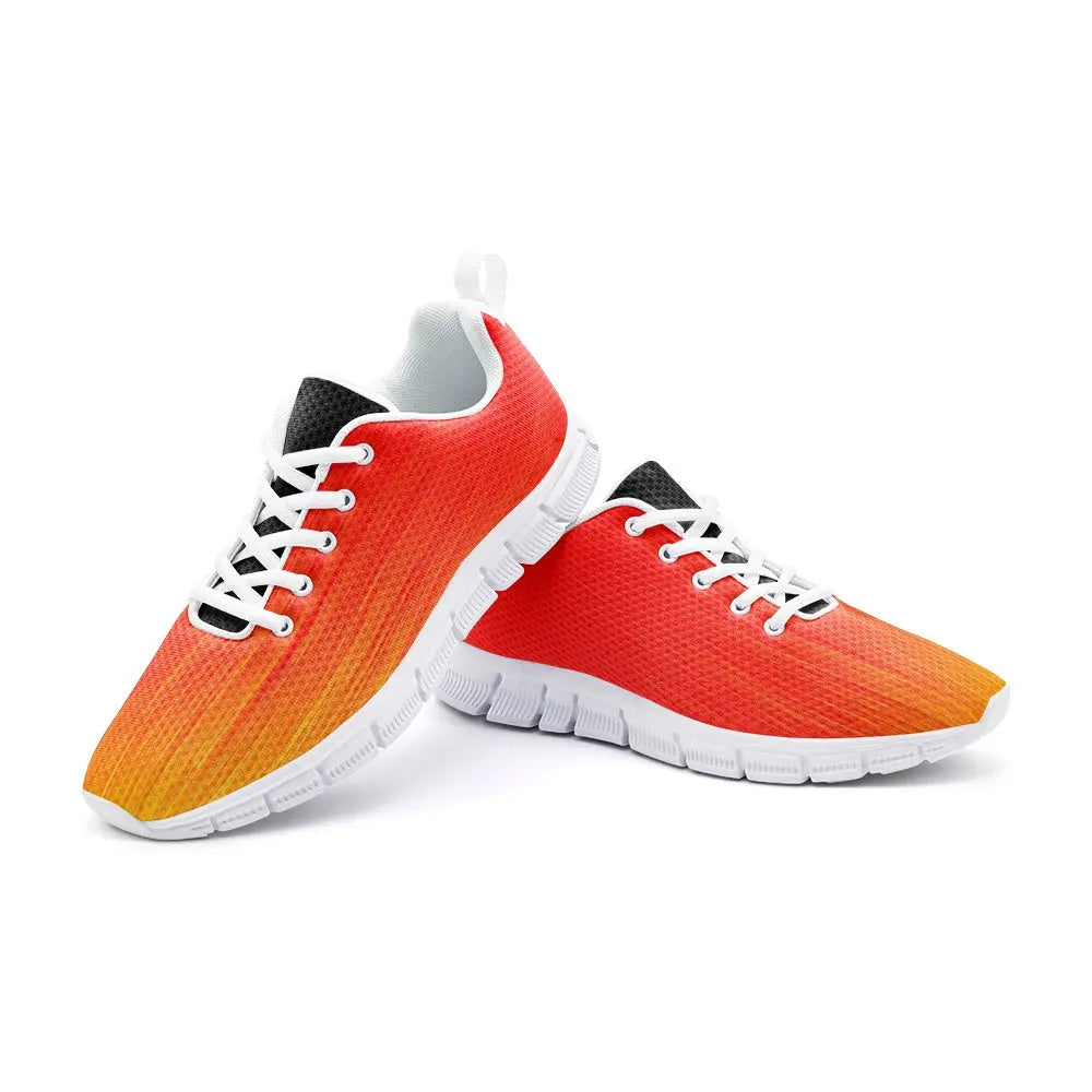 VIPER Style 54TV abstract red and yellow unisex lightweight running sneakers - breathable mesh trainers - ALL IN 1 WORLD