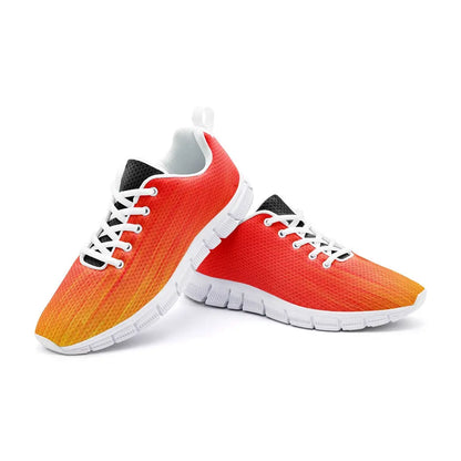 VIPER Style 54TV abstract red and yellow unisex lightweight running sneakers - breathable mesh trainers - ALL IN 1 WORLD