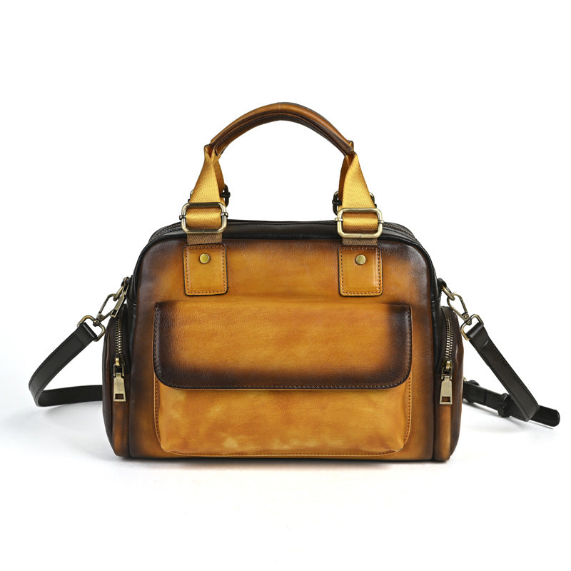Full-grain leather crossbody bag, interior