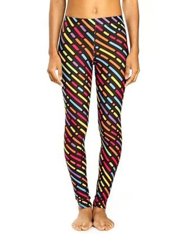 Colorful Rain print high-waist performance leggings for women - breathable compression workout activewear - ALL IN 1 WORLD