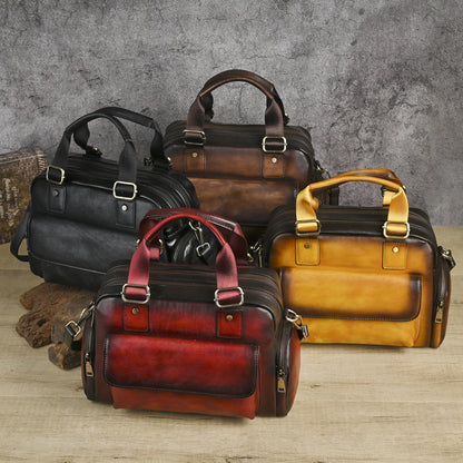 Full-grain leather crossbody bag, worn crossbody