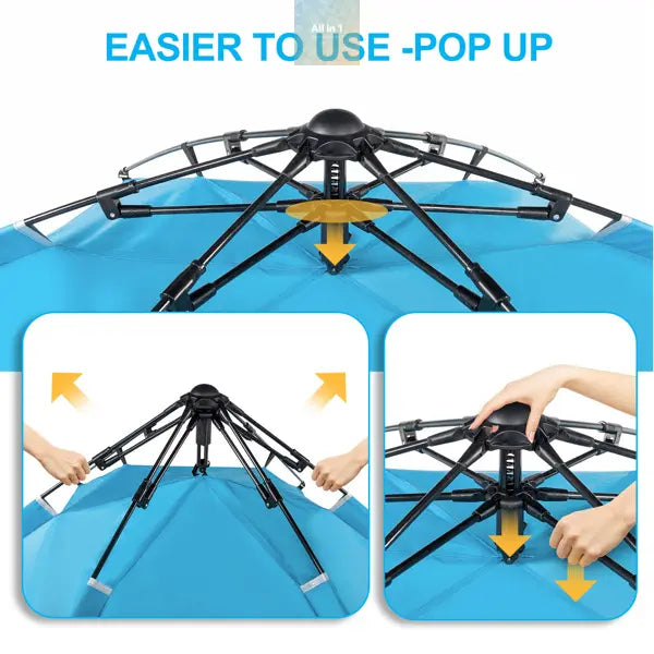 Outdoor Camping Fiberglass Pole Oxford Cloth Beach Tent Lilac Milo