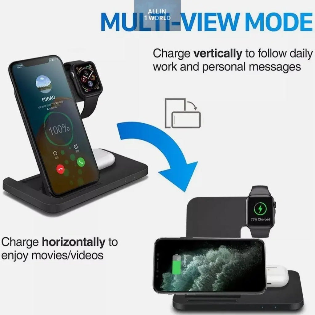 Fast Wireless Charger Station 3 in 1 @all in 1 world all in 1 world