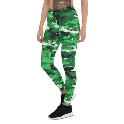 Green Camo Leggings for Women ALL IN 1 WORLD