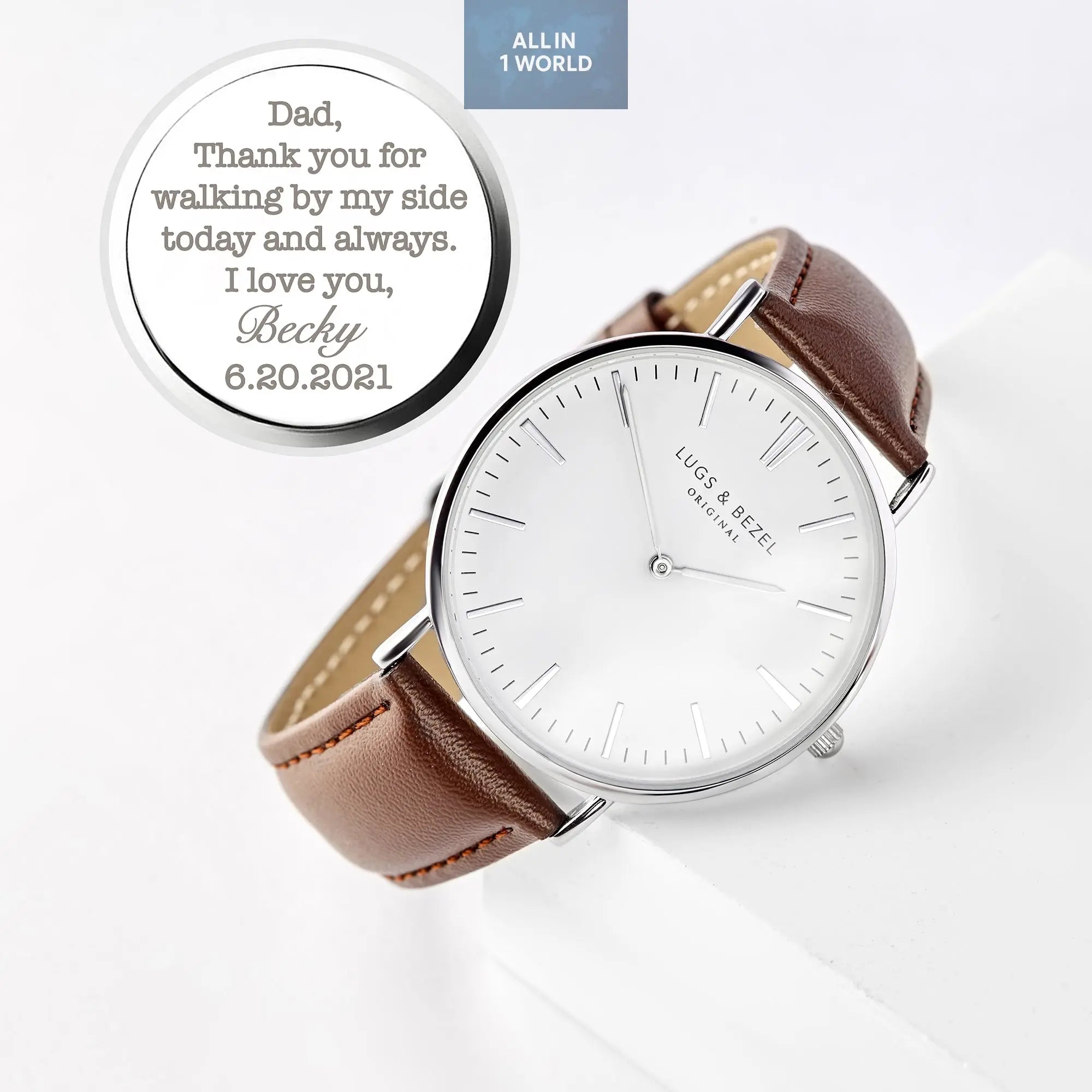 Personalized Mens Watch, Engraved Watch Gift for Boyfriend Husband all in 1 world