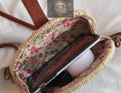 Casual Mini Oval Straw Crossbody Bag ALL IN 1 WORLD
