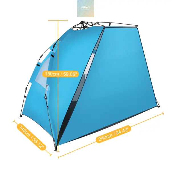 Outdoor Camping Fiberglass Pole Oxford Cloth Beach Tent Lilac Milo