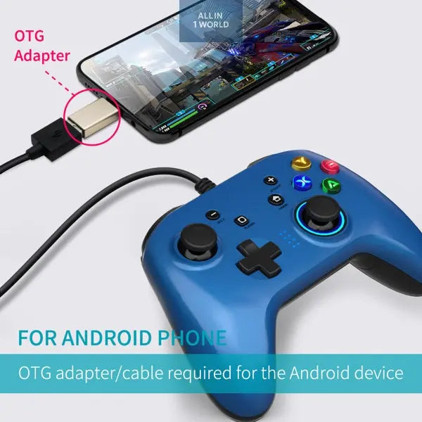 Wired Gaming Controller Joystick Gamepad with Dual-Vibration all in 1 world