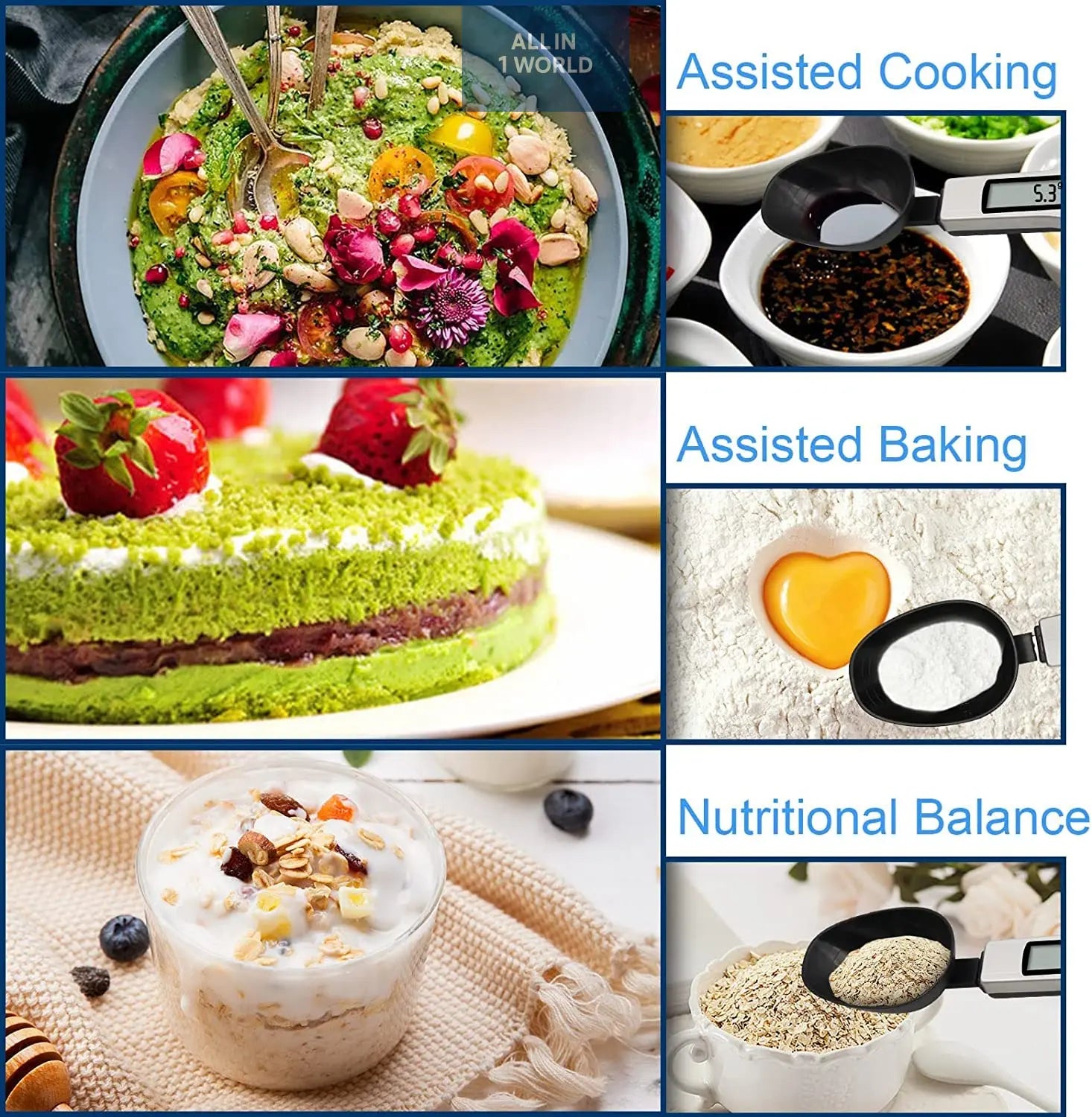 Measuring Spoon Kitchen Electronic Food Scale Digital Spoon Scale all in 1 world