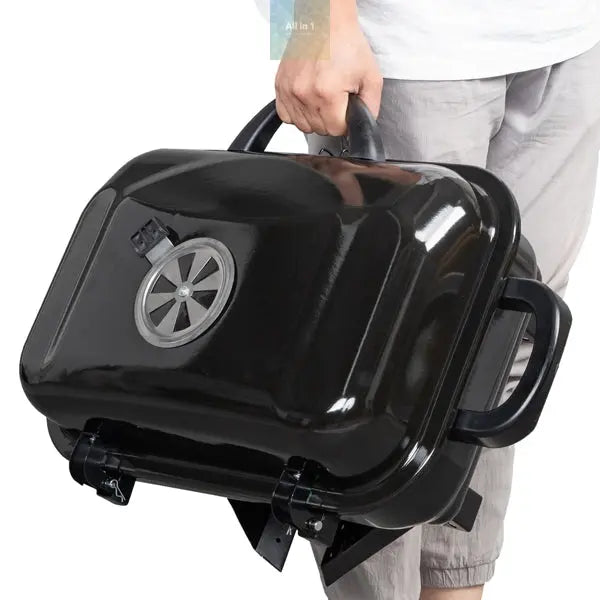 Portable Charcoal Grill BBQ and Smoker with Lid Folding Tabletop Grill @ all in 1 world all in 1 world