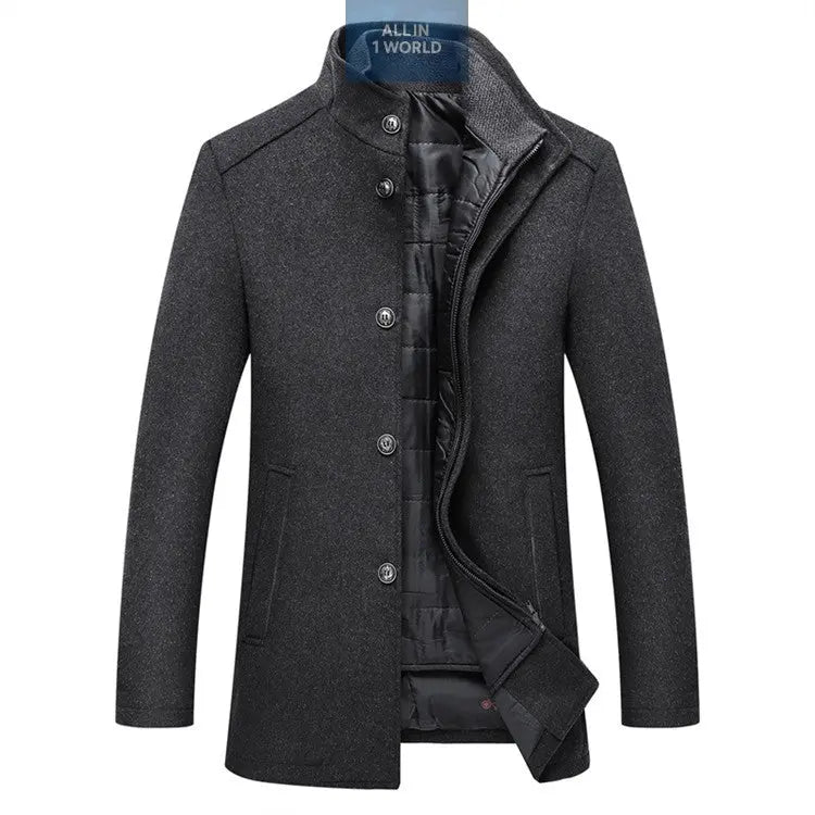 men's winter jacket Wool Slim Fit Thick Warm Coat all in 1 world