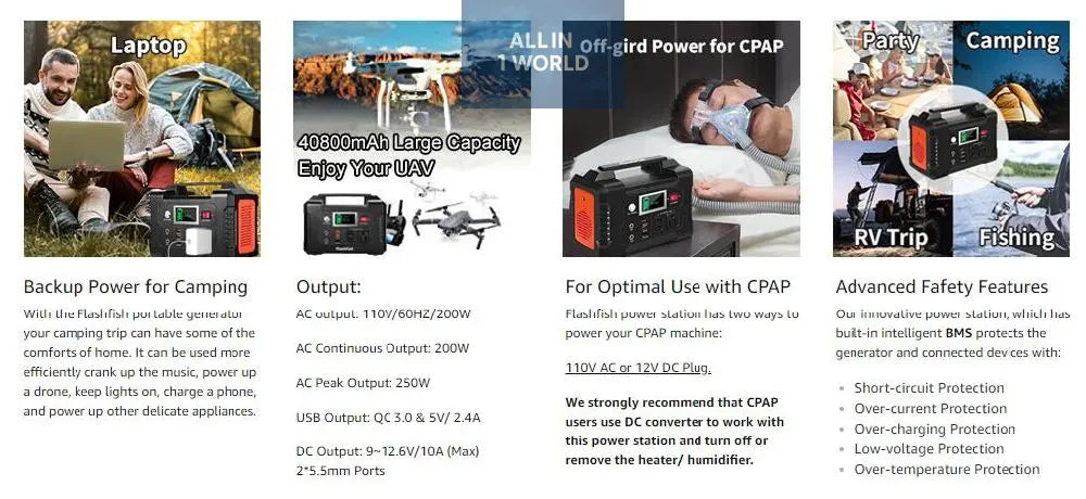 200W Generator Outdoor Portable Energy Power Supply @all in 1 world all in 1 world