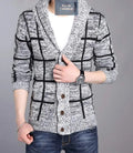Mens Shawl Collar Cardigan Gray all in 1 world