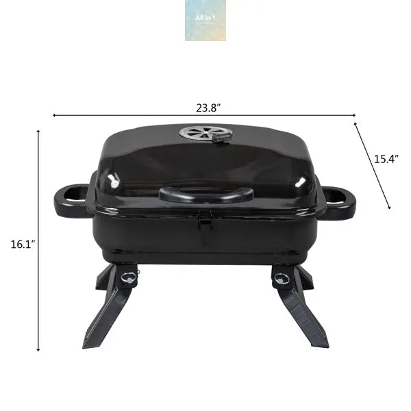 Portable Charcoal Grill BBQ and Smoker with Lid Folding Tabletop Grill @ all in 1 world all in 1 world