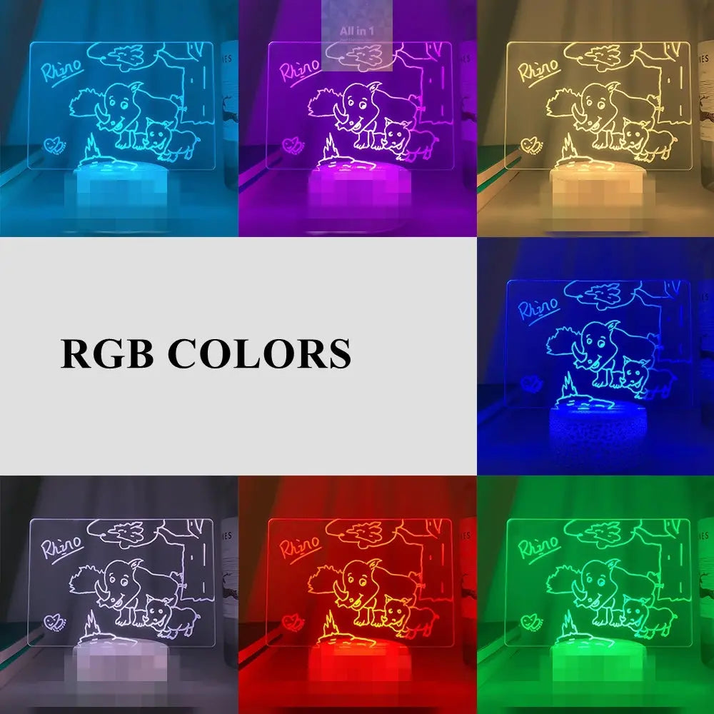 Table Lamp Wood Night Light with Message Board Girl Bedroom Decor @all in 1 world all in 1 world