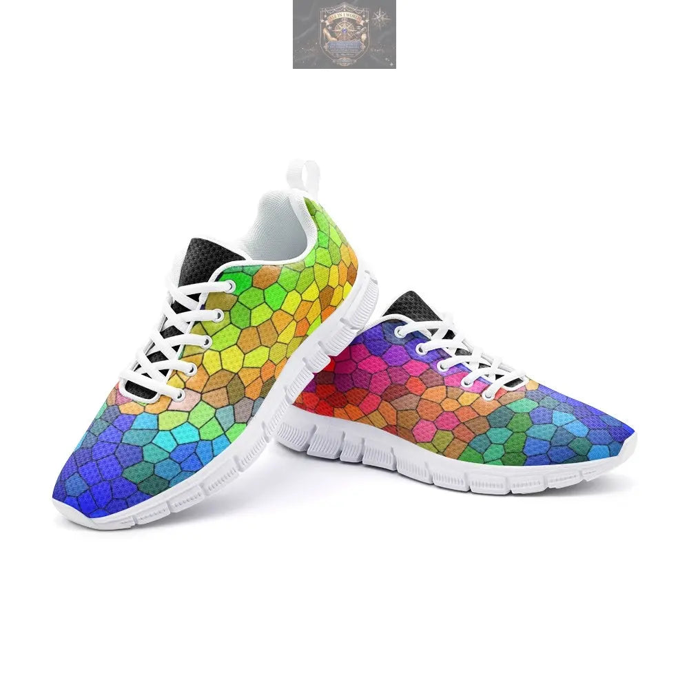 VIPER Style 54TV multi mosaic abstract unisex lightweight running sneakers - breathable mesh trainers - ALL IN 1 WORLD