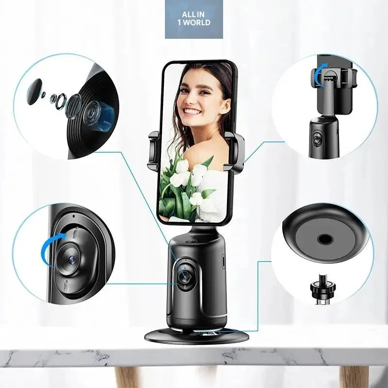 AI Gimbal 360 Auto Face Tracking Gimbal AI Smart Gimbal Face Tracking Auto Phone @all in 1 world all in 1 world