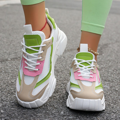 Women's mesh platform sneaker, top view