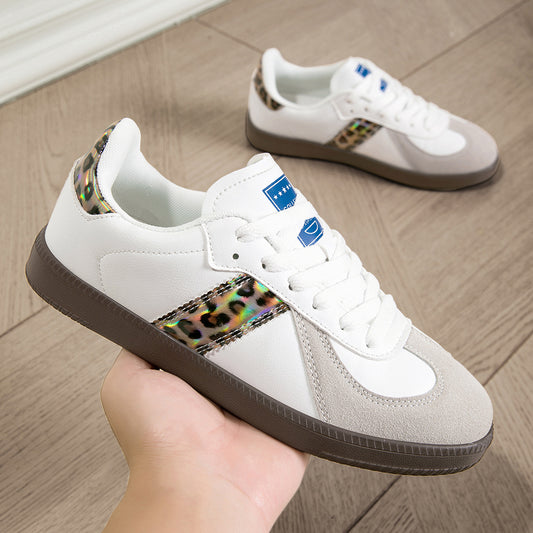 Leopard-print low-top lace-up sneaker, main view