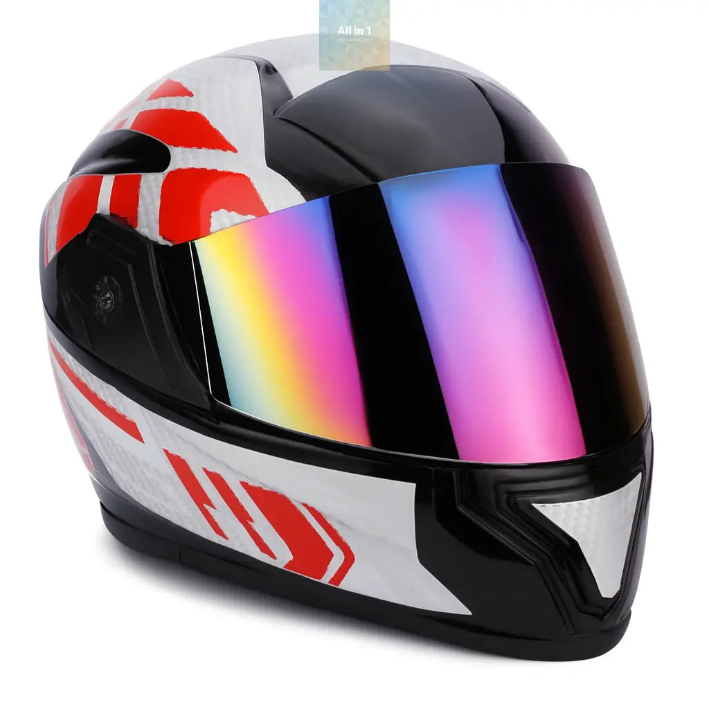 Full-Face Motorcycle Helmet with Rainbow Visor-Set of -2 Lavender Europa