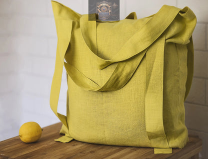 Safari Green and Greyish Mint linen canvas bag with two tones ALL IN 1 WORLD