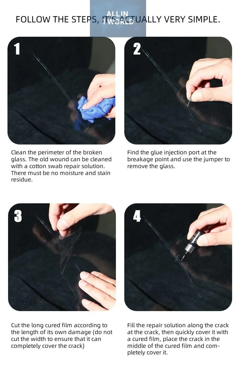 Auto Glass Windshield Repair Tool Set 5 Bottles Set @all in 1 world all in 1 world