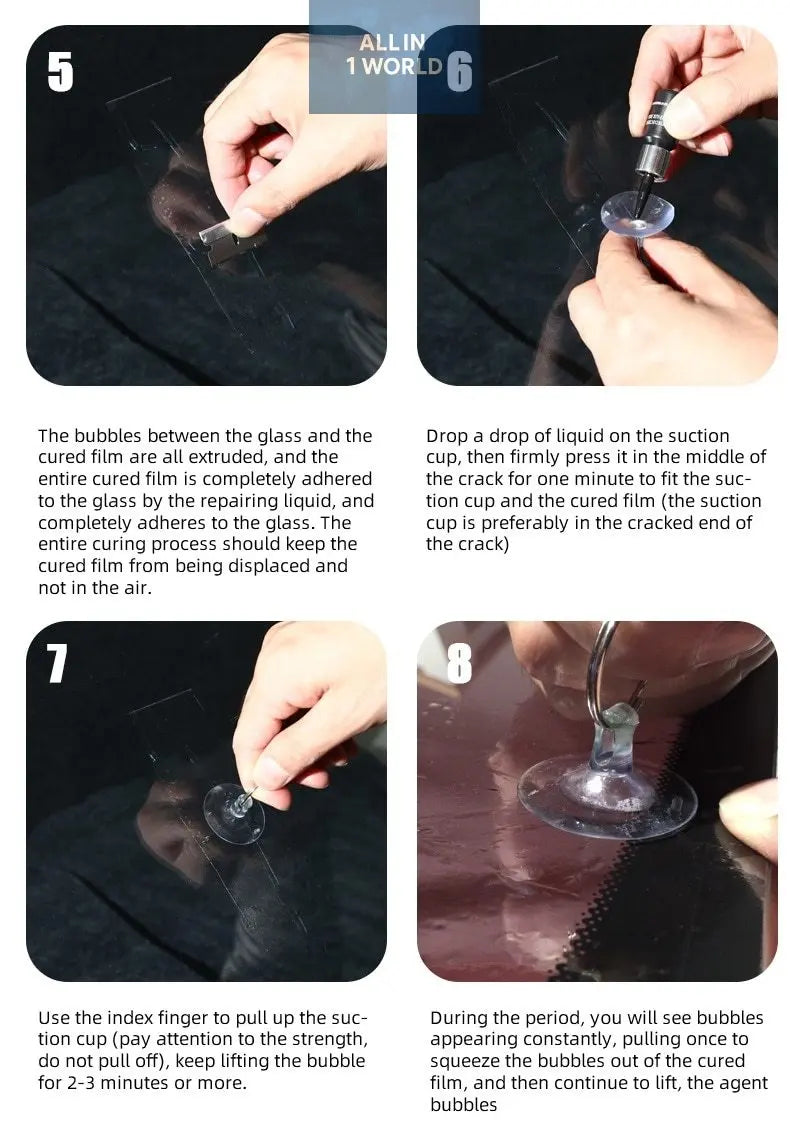 Auto Glass Windshield Repair Tool Set 5 Bottles Set @all in 1 world all in 1 world