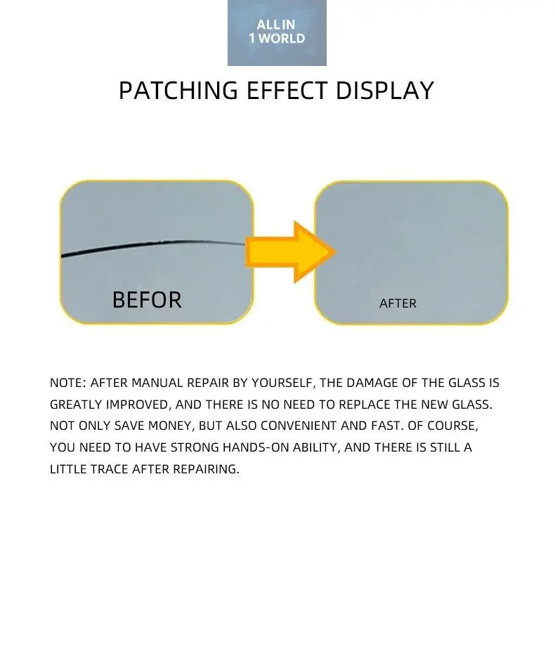 Auto Glass Windshield Repair Tool Set 5 Bottles Set @all in 1 world all in 1 world