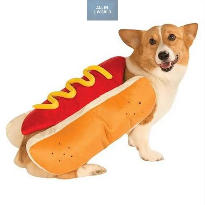 hot dog costume Pet Suppliers Costume Mustard Cat Clothes Outfit all in 1 world